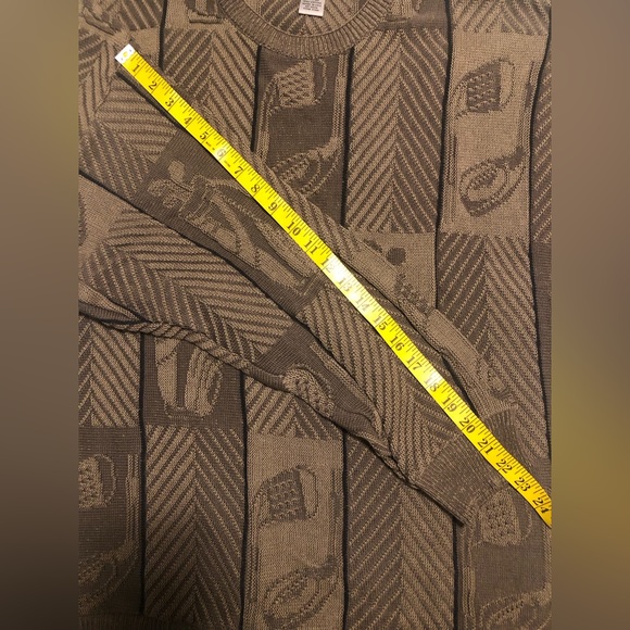 Cypress Links textured golf sweater, dark khaki, XL - Picture 6 of 10